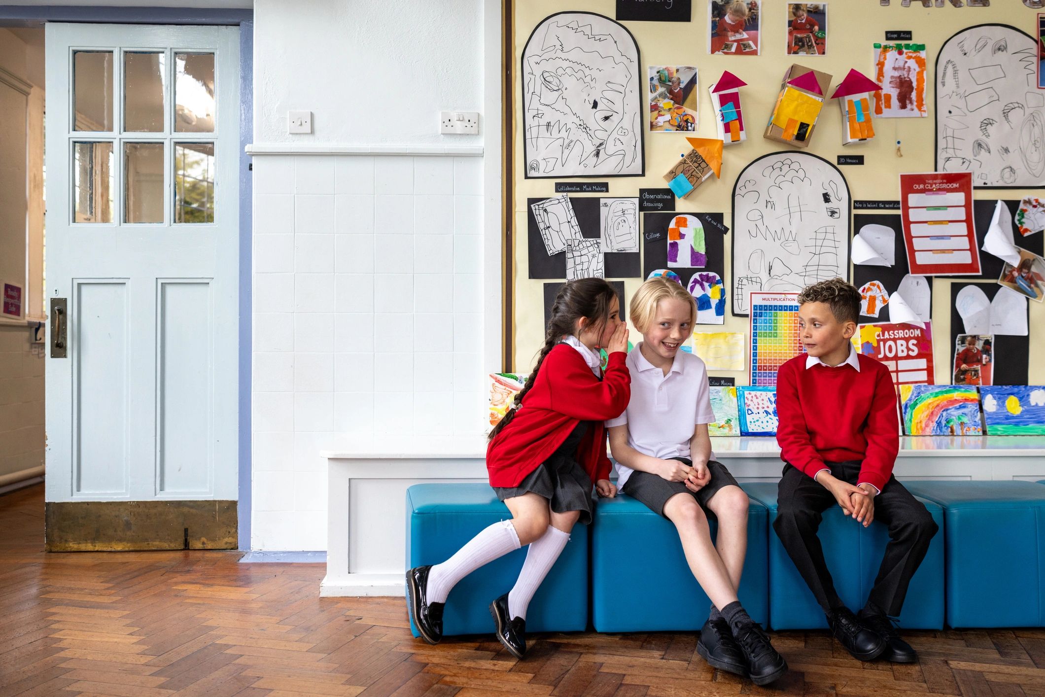 Children in a learning environment representing education support